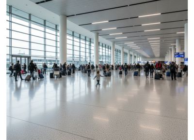 Airports, railway stations, and public places